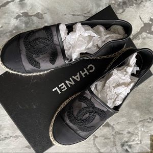 Chanel Black Espadrilles (Size 6)